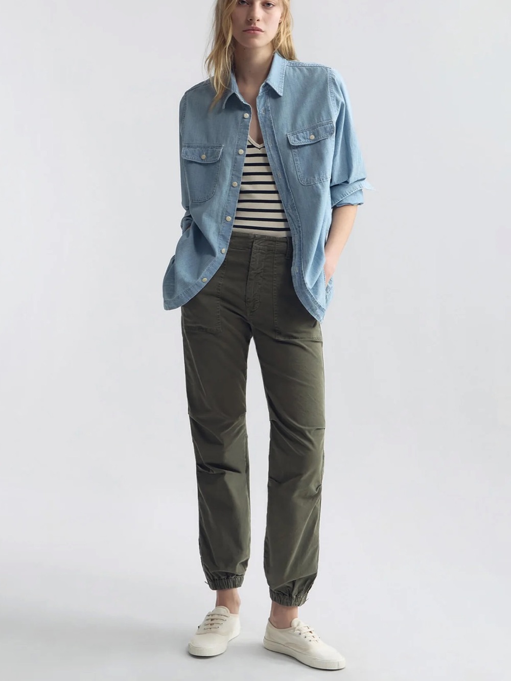 Nili Lotan Olive Drawstring Joggers